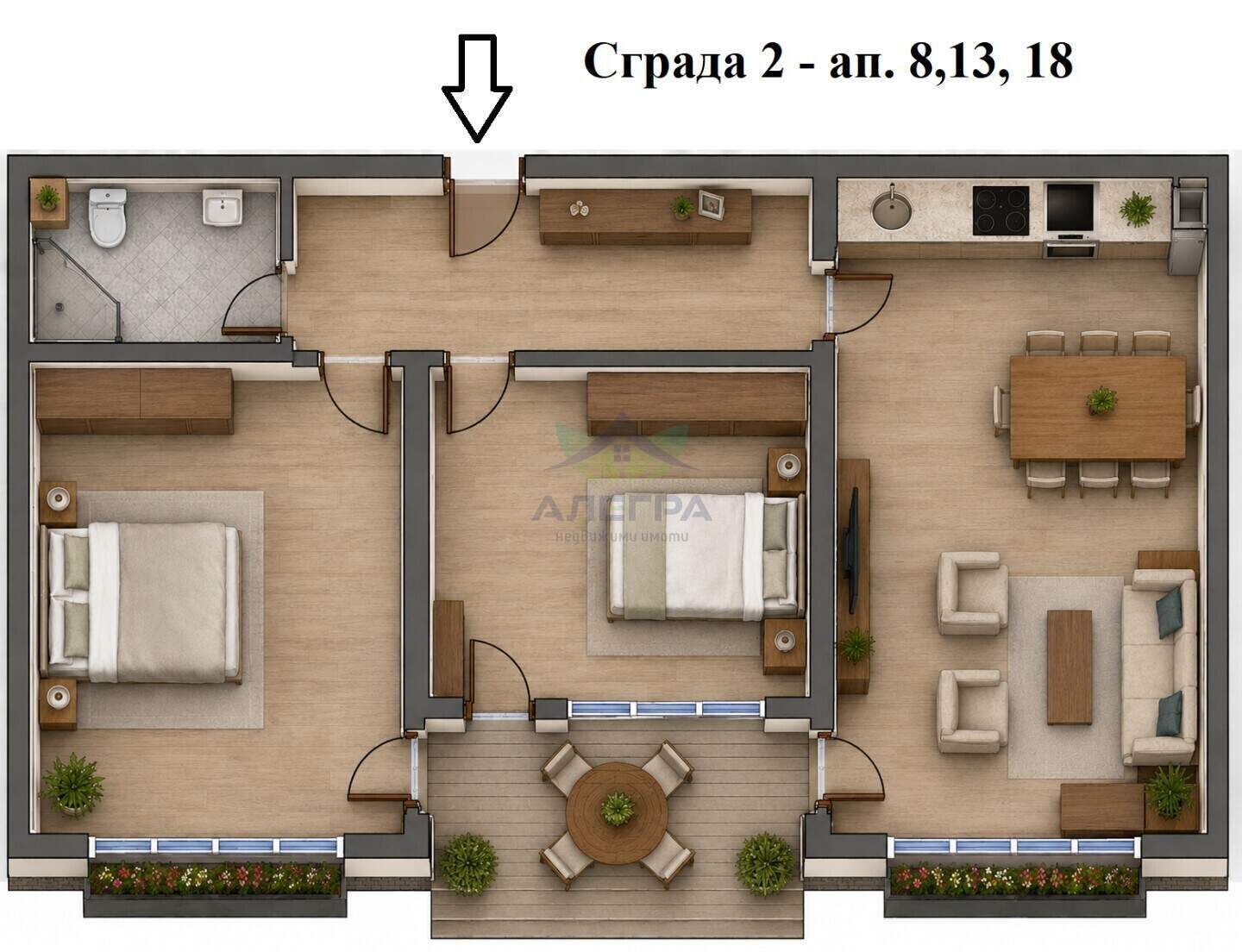 Üç odalı Apartman olarak Tsentar, Pazarcik – fotoğraf 2