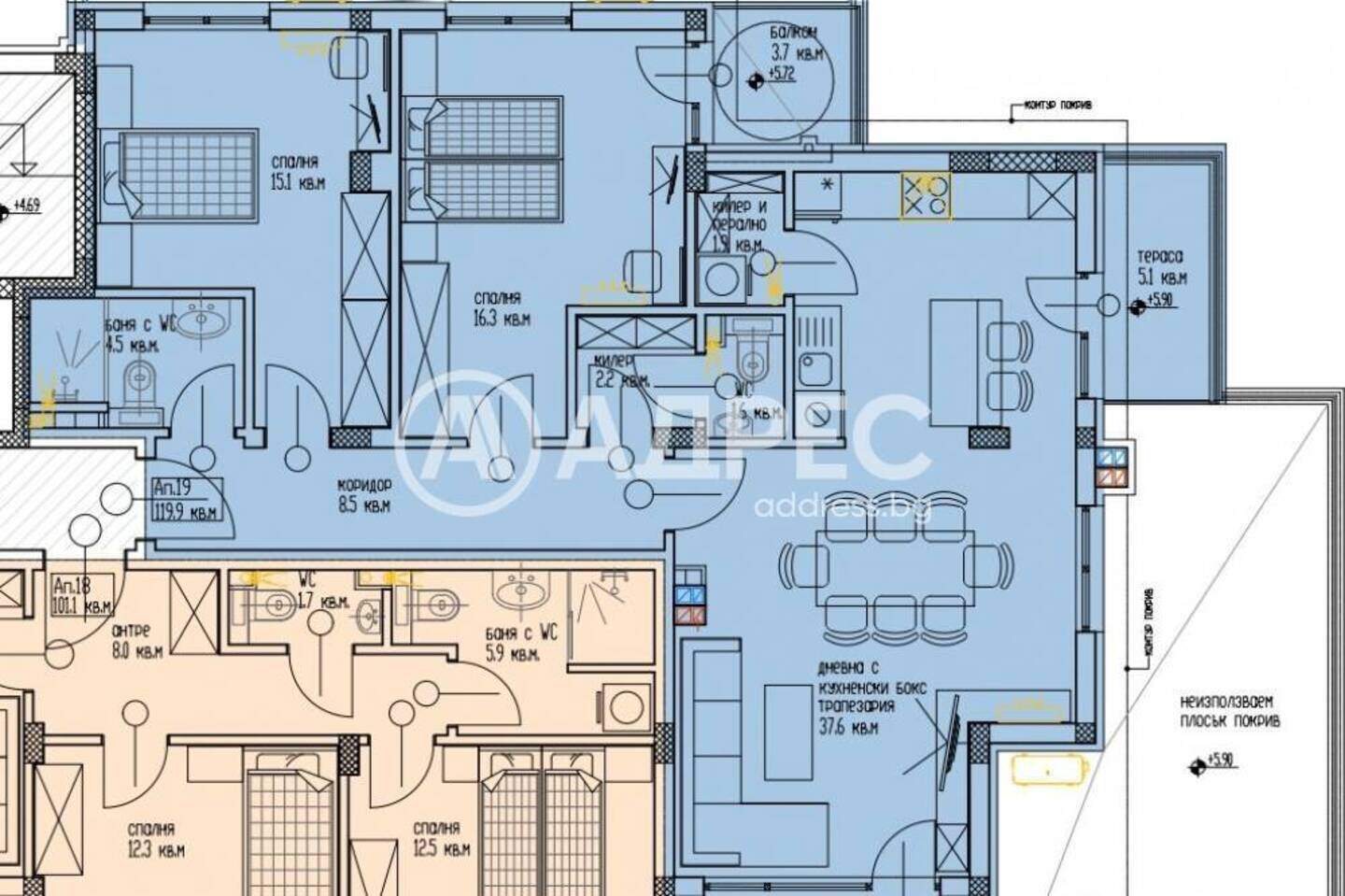 Dreizimmer Wohnung in Aktschelar, Varna – Foto 4