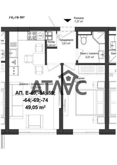 Satış - Apartman olarak Gagarin,  Plovdiv