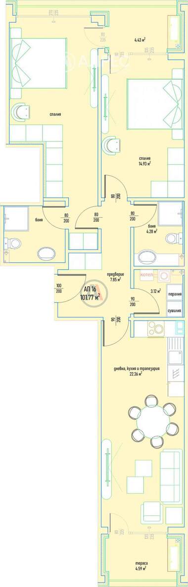 Satış - Apartman olarak Malinova Dolina,  Sofia