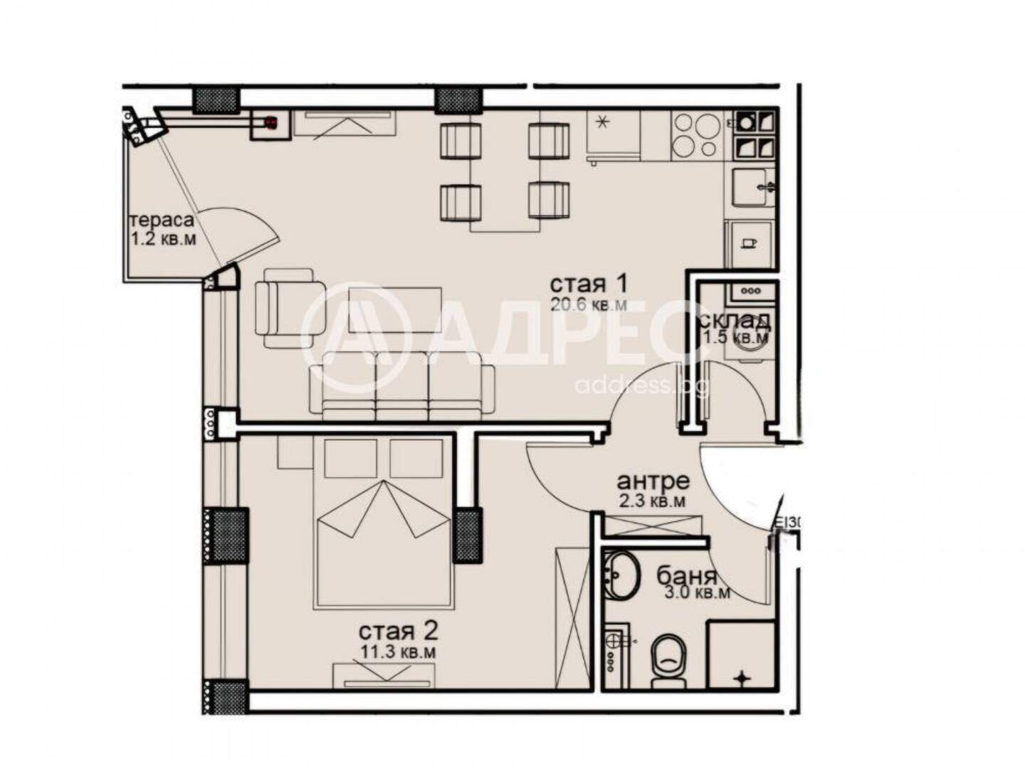 İki odalı Apartman olarak Vitoşa, Sofia – fotoğraf 4