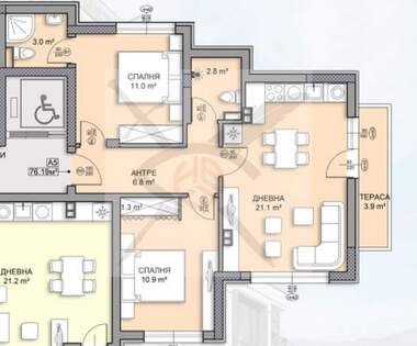 Vânzare - Apartament în Dărvenița,  Sofia