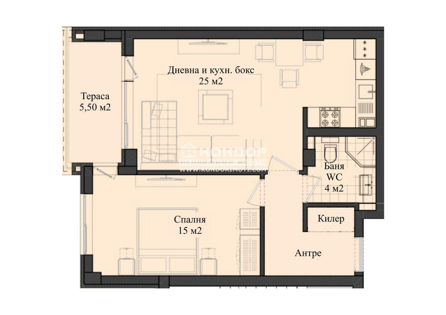 Zweizimmer Wohnung in Karschiaka, Plovdiv – Foto 4
