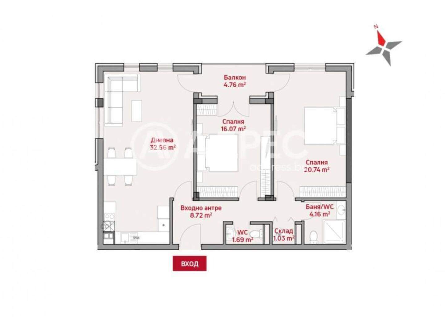 Üç odalı Apartman olarak Manastirski livadi-Iztok, Sofia – fotoğraf 4