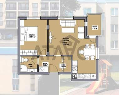 Satış - Apartman olarak Proslav,  Plovdiv