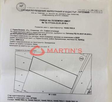 Продажба - Парцел за строителство в Горни Богров,  София