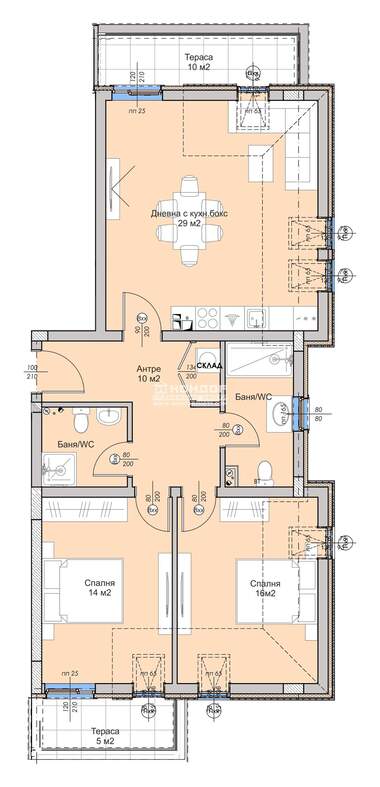 Satış - Apartman olarak Ostromila,  Plovdiv