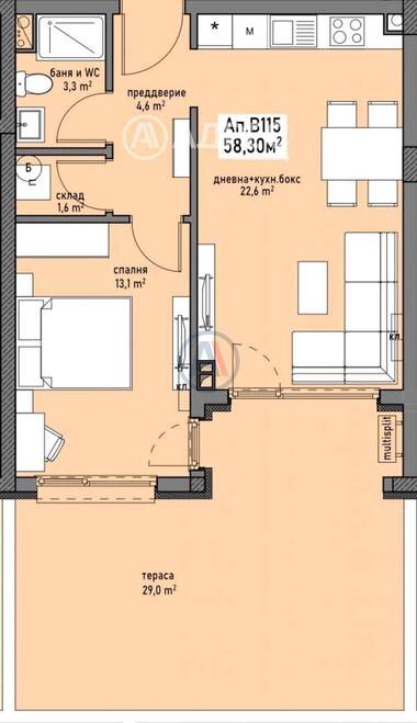 For sale - Apartment in Promishlena zona - Sever,  Burgas
