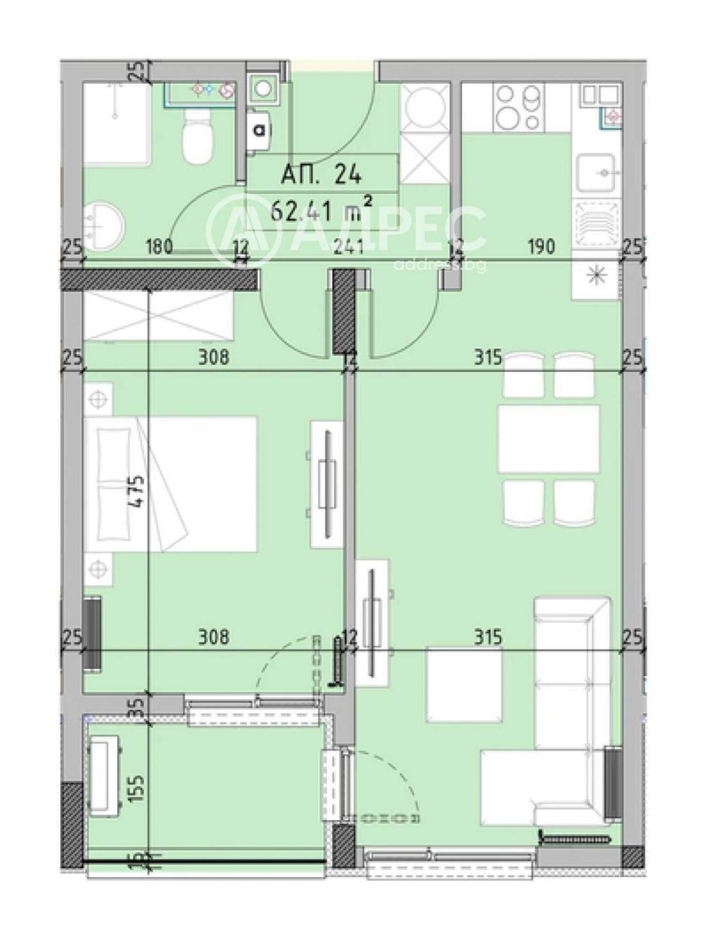 Cu două camere Apartament în Malinova Dolina, Sofia – fotografia 4
