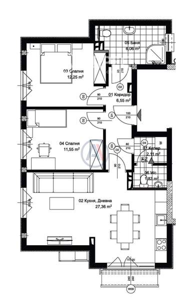 For sale - Apartment in Vazrajdane 3,  Varna