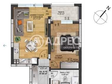 For sale - Apartment in Raion Zapaden,  Plovdiv
