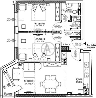 Satış - Apartman olarak Krasna poliana-2,  Sofia