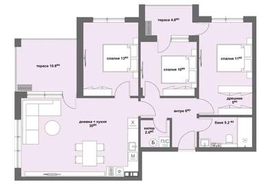 Verkauf - Wohnung in Center,  Stara Zagora