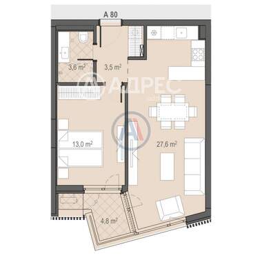 For sale - Apartment in Borovo,  Sofia