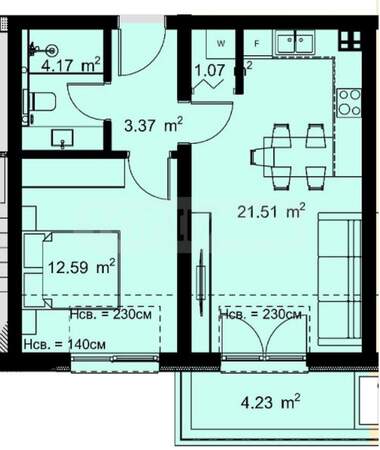 Vânzare - Apartament în Vinița,  Varna