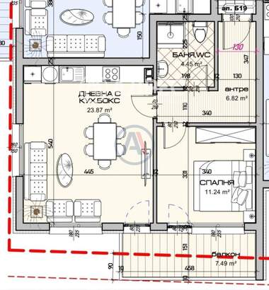 Vânzare - Apartament în Vinița,  Varna
