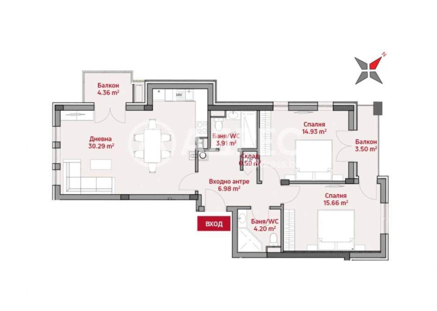 Cu trei camere Apartament în Manastirski livadi-Iztok, Sofia – fotografia 4