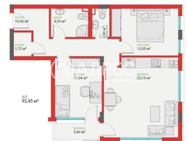 Vânzare - Apartament în Vladislavovo,  Varna