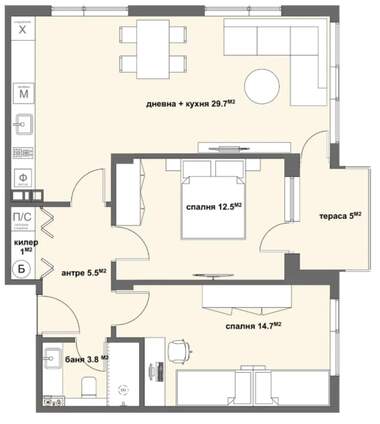 Satış - Apartman olarak Jeleznik-iztok,  Stara Zagora