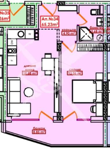 Satış - Apartman olarak Meden Rudnik,  Burgas