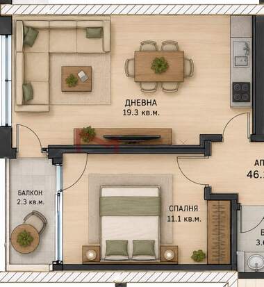 For sale - Apartment in Vazrajdane 3,  Varna