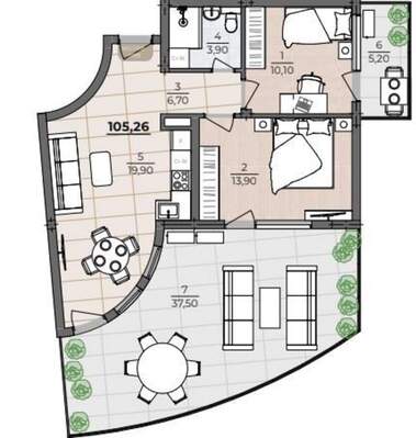 Verkauf - Wohnung in Kabakum,  Warna