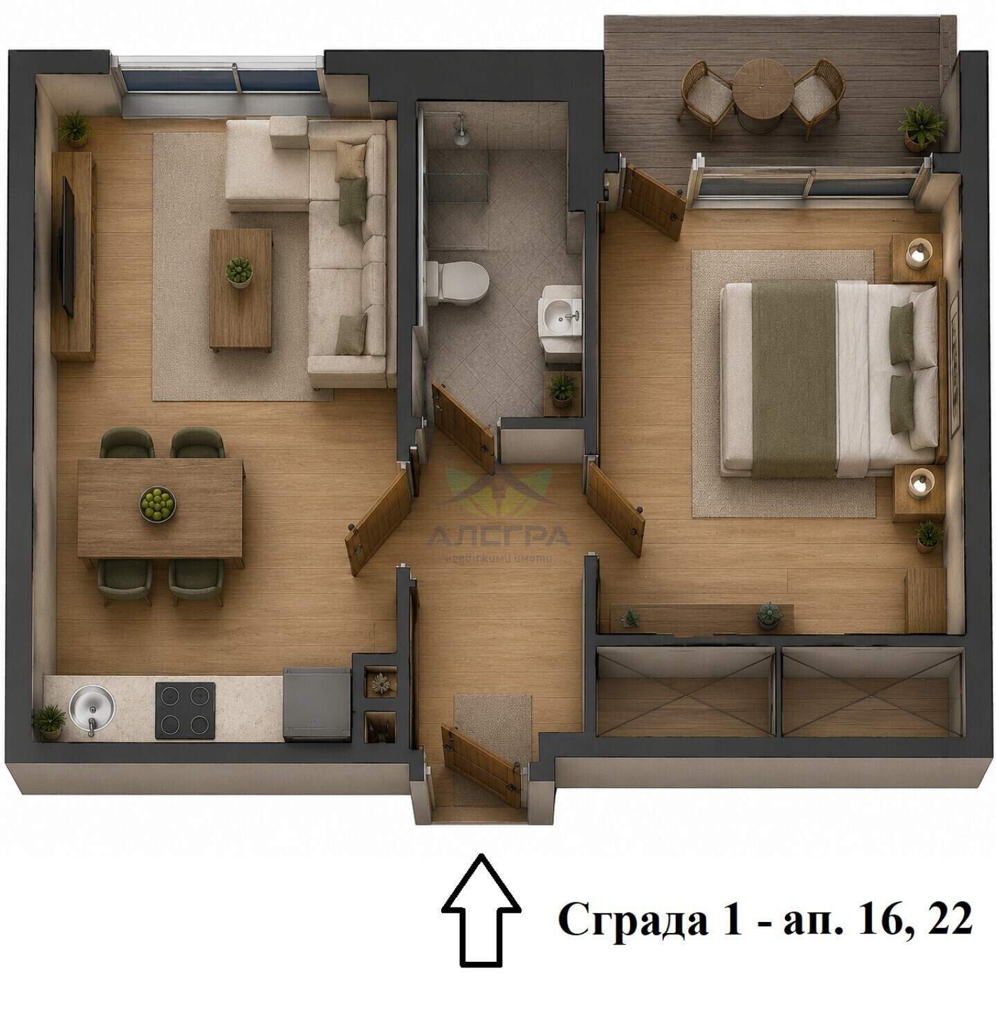 Δίδωμο Διαμέρισμα σε Τσενταρ, Παζαρτζικ – φωτογραφία 2