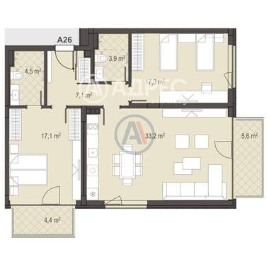 Satış - Apartman olarak Dragalevci,  Sofia
