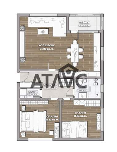 Satış - Apartman olarak Iujen,  Plovdiv