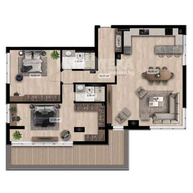 For sale - Apartment in Poligona,  Sofia