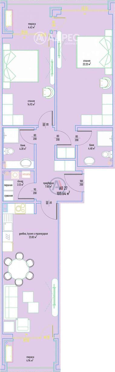 Vânzare - Apartament în Malinova Dolina,  Sofia