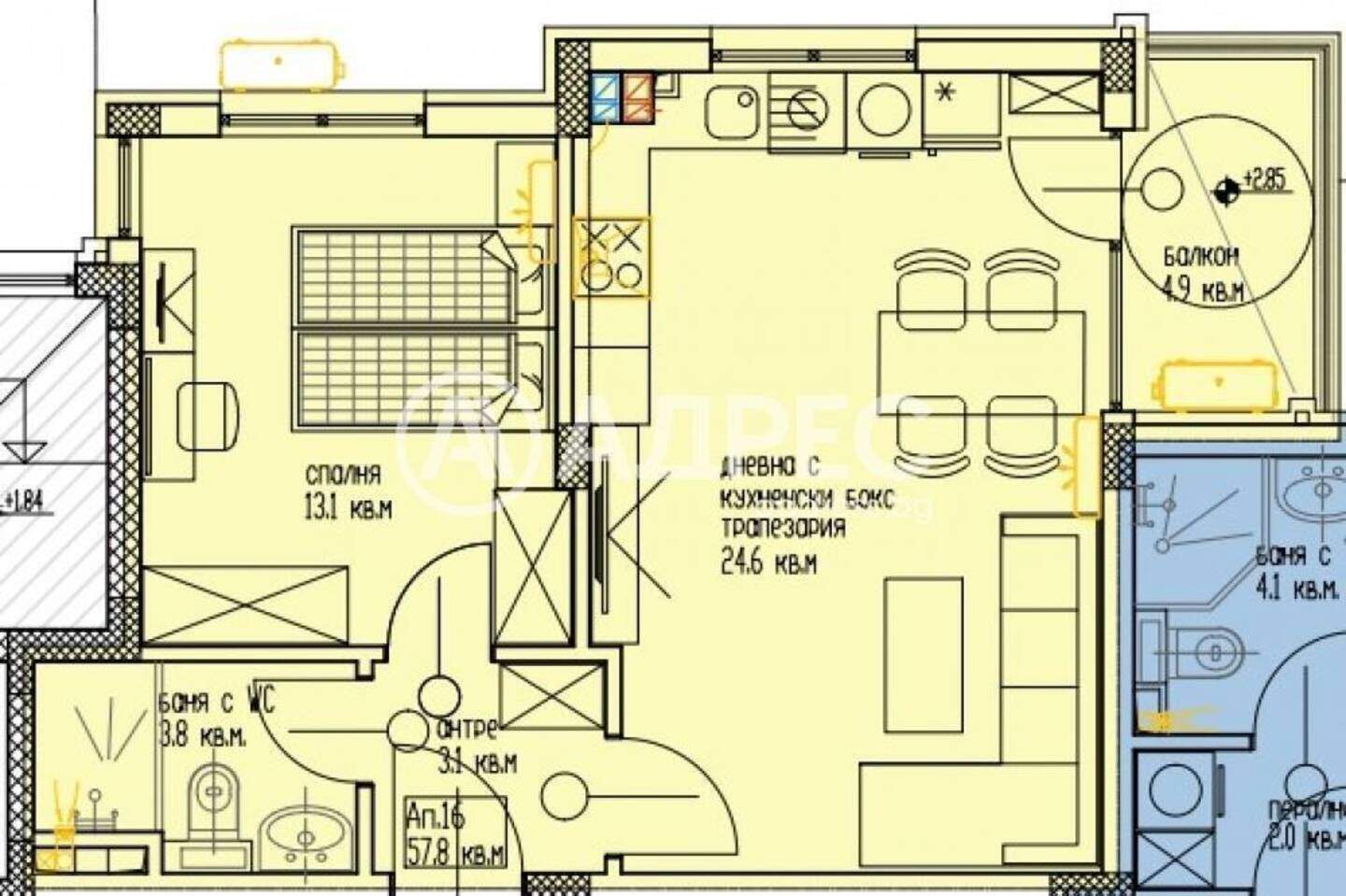 Zweizimmer Wohnung in Aktschelar, Varna – Foto 4