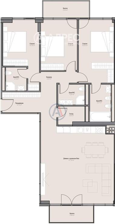Satış - Apartman olarak Oborishte,  Sofia
