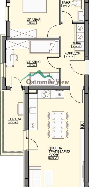 Продажа - Квартира в Остромила,  Пловдив