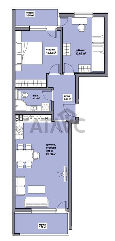Satış - Apartman olarak Proslav,  Plovdiv