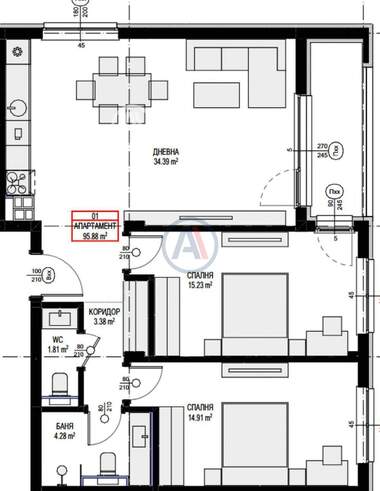 For sale - Apartment in Ovcha Kupel 2,  Sofia