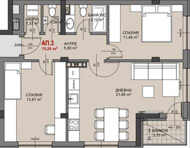 For sale - Apartment in Ovcha Kupel,  Sofia