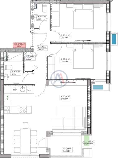 Verkauf - Wohnung in Witoscha,  Sovia