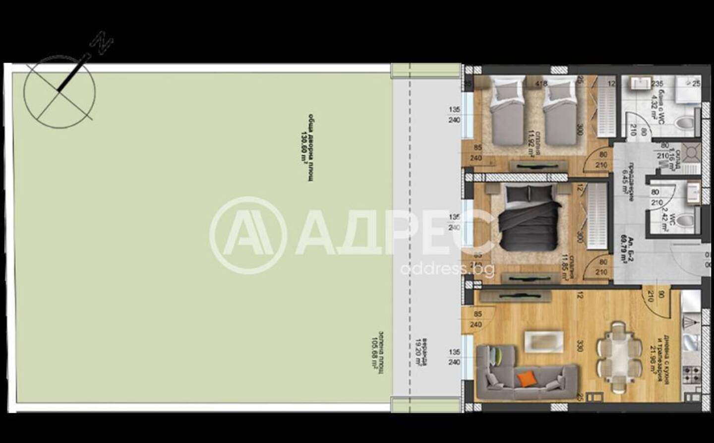 Üç odalı Apartman olarak Raion Zapaden, Plovdiv – fotoğraf 4