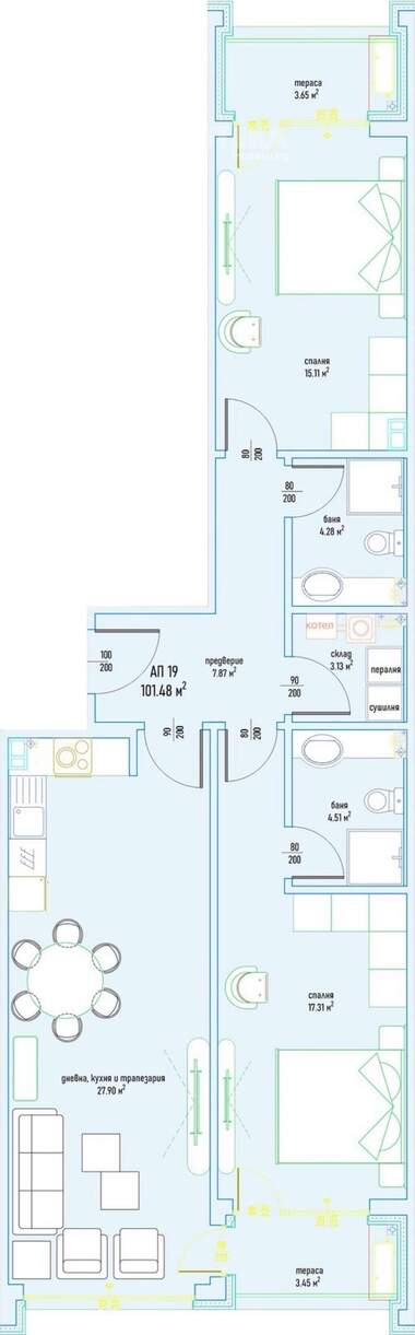 Satış - Apartman olarak Malinova Dolina,  Sofia