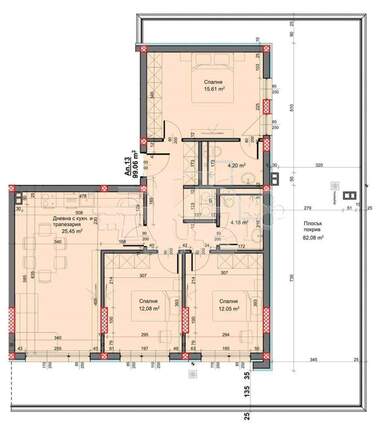 Satış - Apartman olarak Vazrajdane 3,  Varna