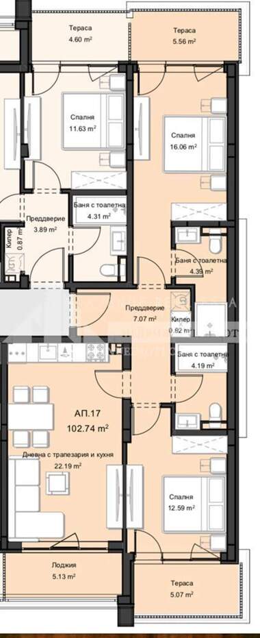 Satış - Apartman olarak Ostromila,  Plovdiv