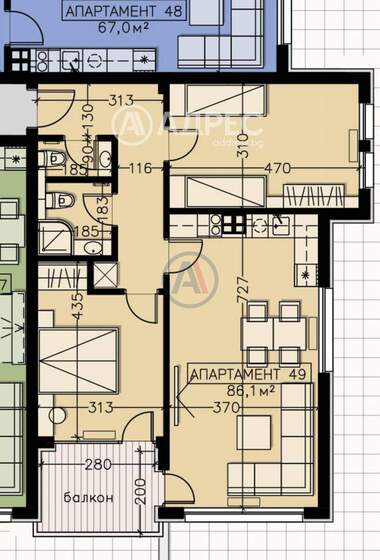 Satış - Apartman olarak Manastirski livadi-Iztok,  Sofia
