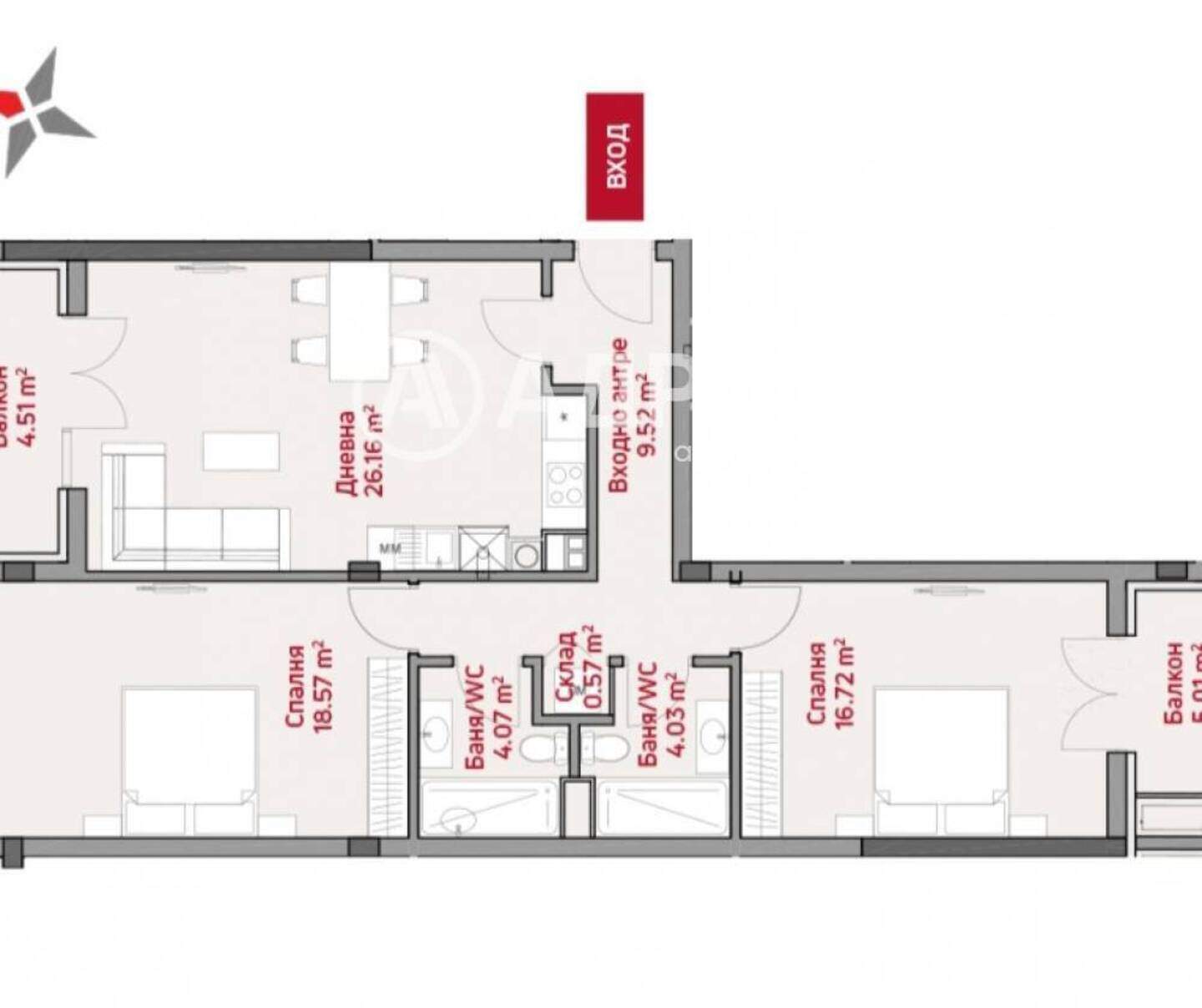 Üç odalı Apartman olarak Manastirski livadi-Iztok, Sofia – fotoğraf 4