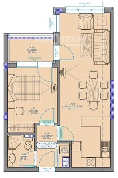Satış - Apartman olarak Obelia 2,  Sofia
