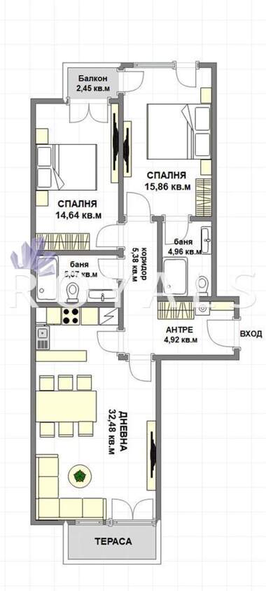 Satış - Apartman olarak Zona B-18,  Sofia