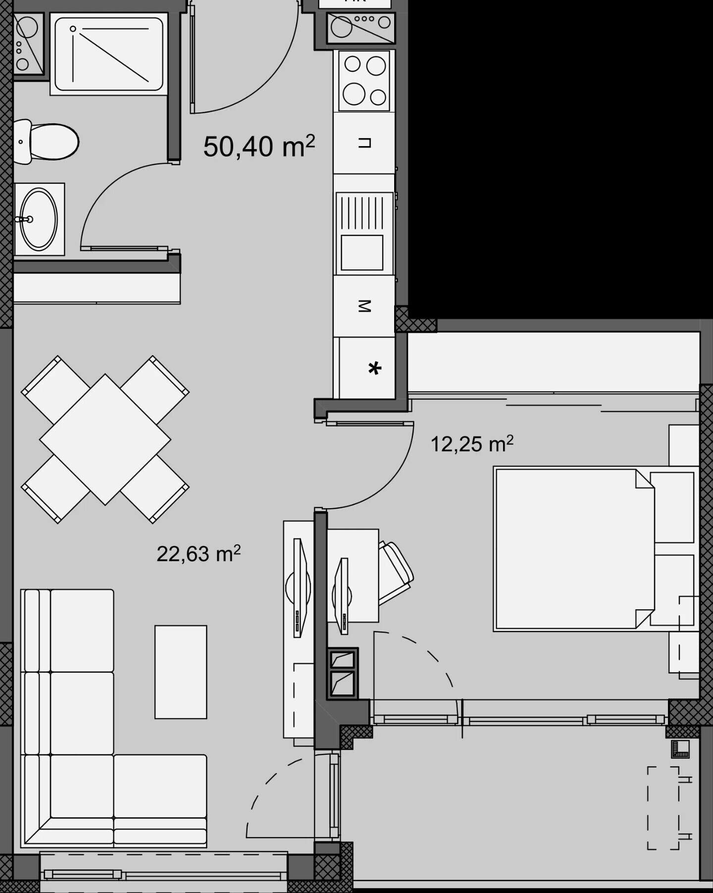 Cu două camere Apartament în Izgrev, Burgas – fotografia 2