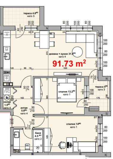 Satış - Apartman olarak Center,  Stara Zagora