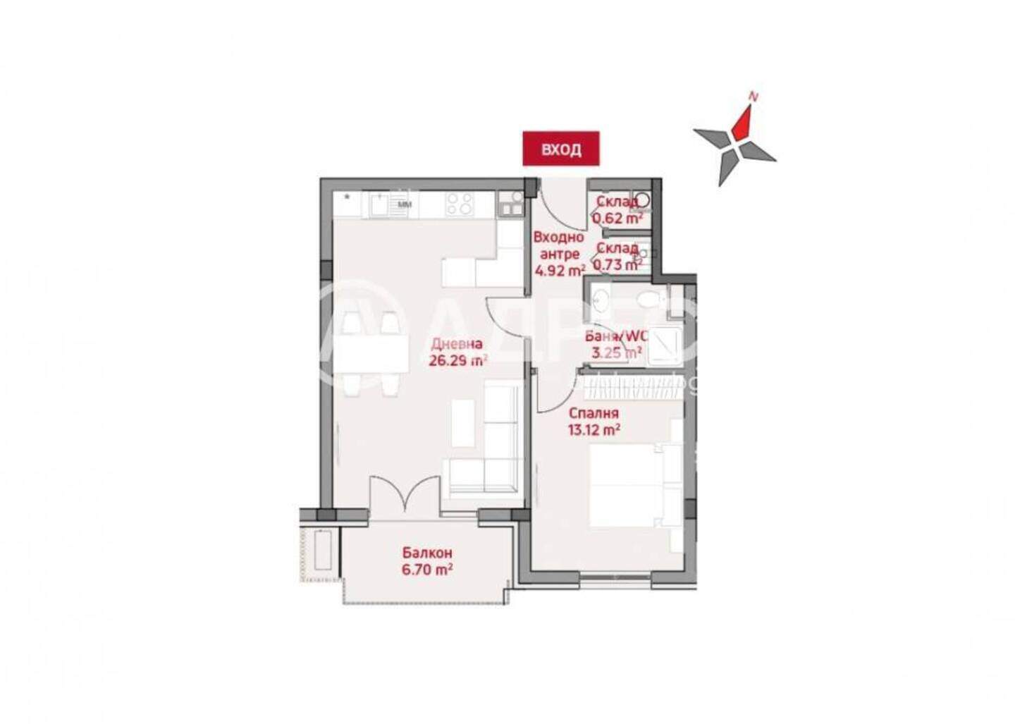 İki odalı Apartman olarak Manastirski livadi-Iztok, Sofia – fotoğraf 4