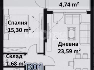 Πώληση - Διαμέρισμα σε Кършияка,  Пловдив